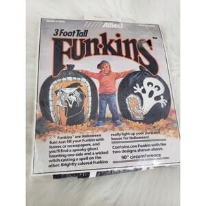 Vintage 1990 Halloween Funkins Decoration Witch and Ghost 3 ft tall Bags